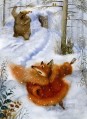 cuentos de hadas oso persecución zorro gracioso humor mascota